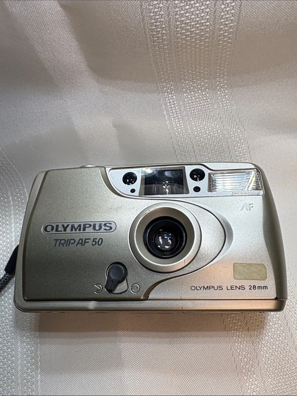 Olympus Silver Point-and-Shoot 35mm Trip AF 50 Camera